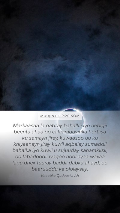 Muujintii 19:20 SOM Bible Verse Image