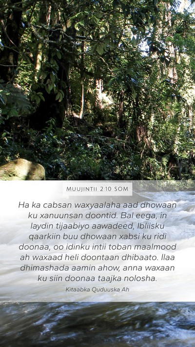 Muujintii 2:10 SOM Bible Verse Image