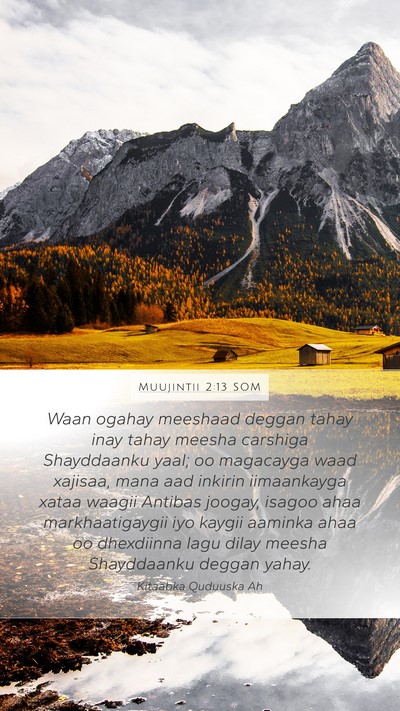 Muujintii 2:13 SOM Bible Verse Image