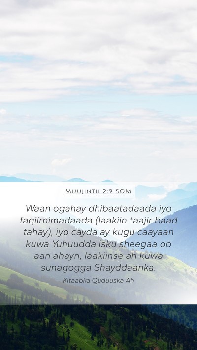 Muujintii 2:9 SOM Bible Verse Image