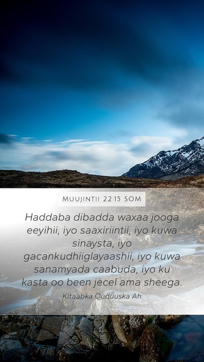 Muujintii 22:15 SOM Bible Verse Image