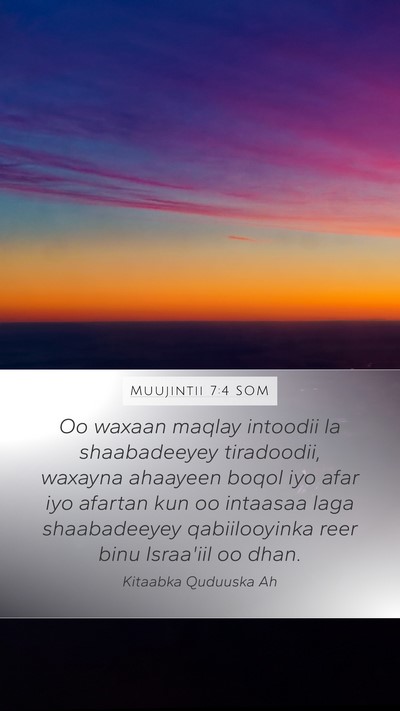 Muujintii 7:4 SOM Bible Verse Image