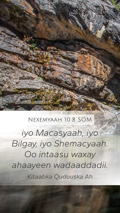 Nexemyaah 10:8 SOM Mobile Phone Wallpaper - iyo Macasyaah, iyo Bilgay, iyo Shemacyaah. Oo - Mobile Bible Verse Wallpaper