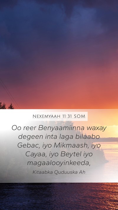 Nexemyaah 11:31 SOM Bible Verse Image