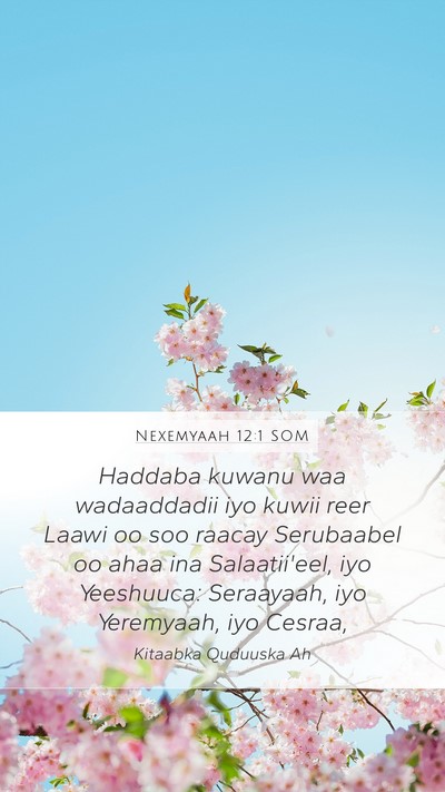 Nexemyaah 12:1 SOM Bible Verse Image
