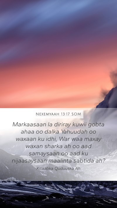 Nexemyaah 13:17 SOM Bible Verse Image