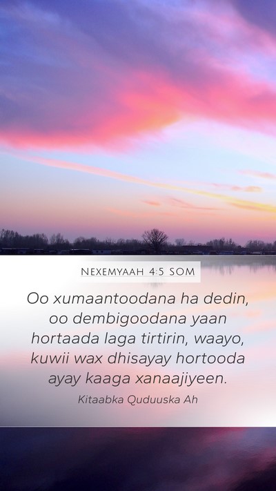 Nexemyaah 4:5 SOM Bible Verse Image