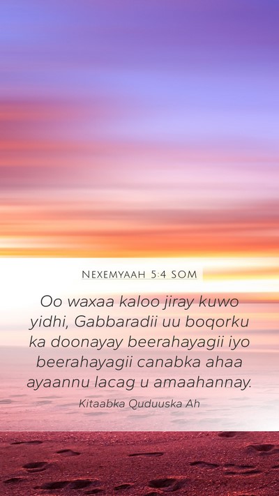 Nexemyaah 5:4 SOM Bible Verse Image