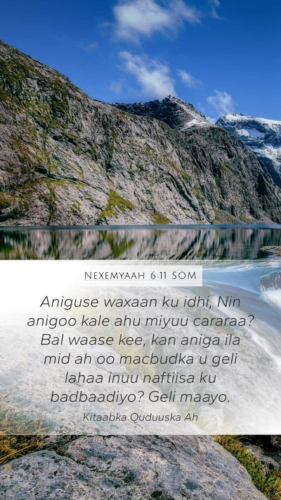 Nexemyaah 6:11 SOM Bible Verse Image