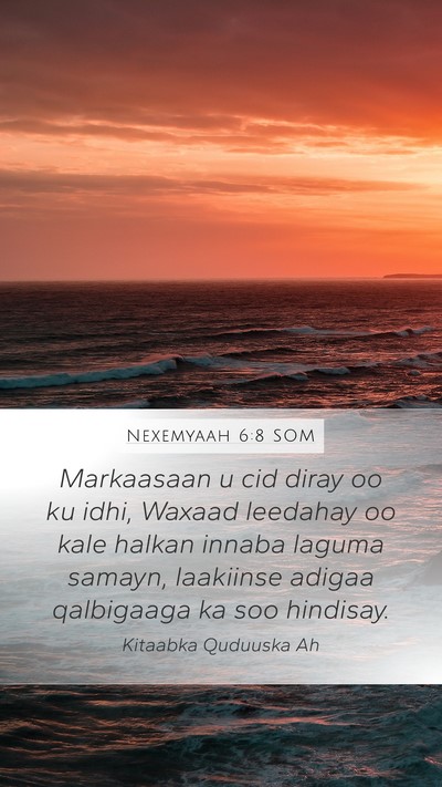 Nexemyaah 6:8 SOM Mobile Phone Wallpaper - Markaasaan u cid diray oo ku idhi, Waxaad - Mobile Bible Verse Wallpaper