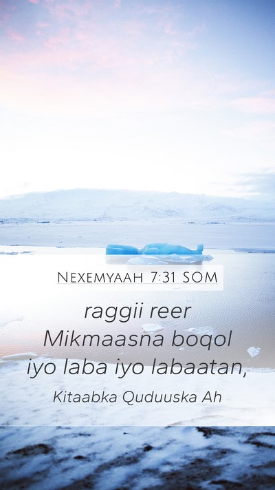 Nexemyaah 7:31 SOM Bible Verse Image