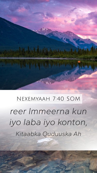 Nexemyaah 7:40 SOM Bible Verse Image