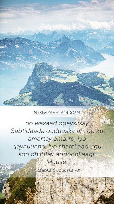Nexemyaah 9:14 SOM Bible Verse Image