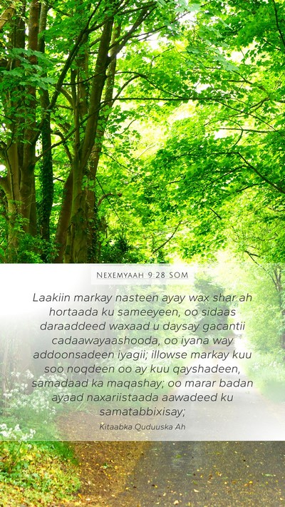 Nexemyaah 9:28 SOM Bible Verse Image
