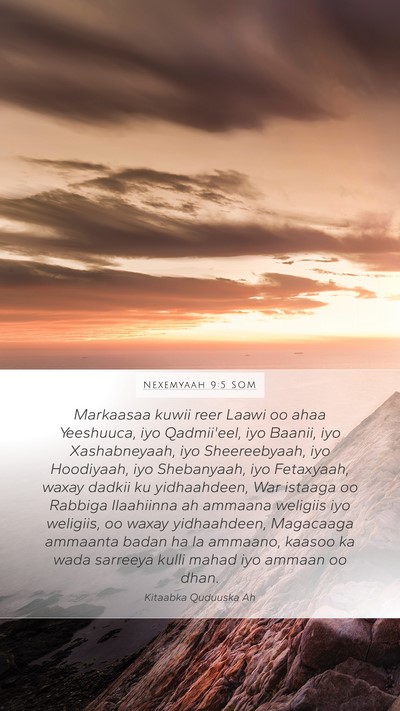 Nexemyaah 9:5 SOM Bible Verse Image