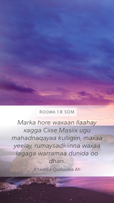 Rooma 1:8 SOM Bible Verse Image