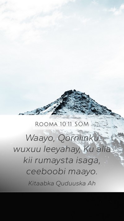 Rooma 10:11 SOM Bible Verse Image