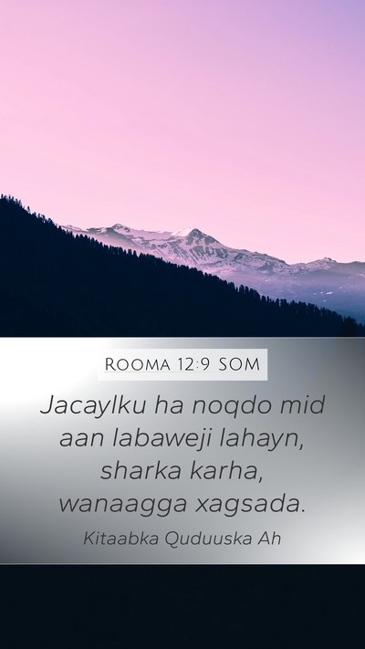 Rooma 12:9 SOM Bible Verse Image
