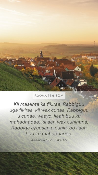 Rooma 14:6 SOM Bible Verse Image