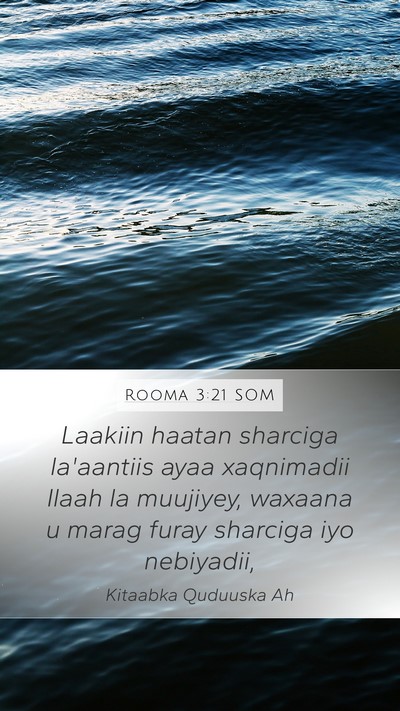 Rooma 3:21 SOM Mobile Phone Wallpaper - Laakiin haatan sharciga la'aantiis ayaa - Mobile Bible Verse Wallpaper