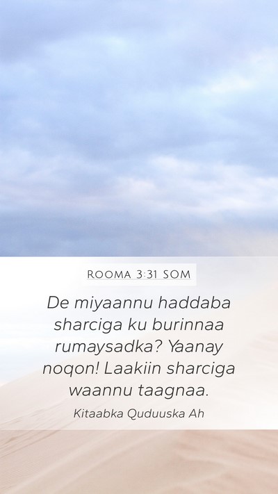 Rooma 3:31 SOM Bible Verse Image