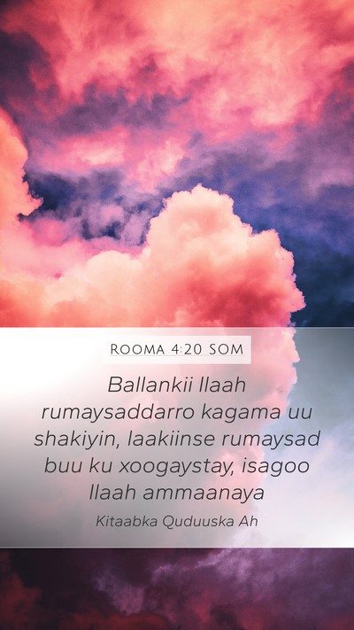 Rooma 4:20 SOM Bible Verse Image