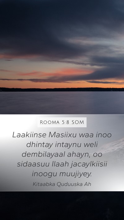 Rooma 5:8 SOM Bible Verse Image
