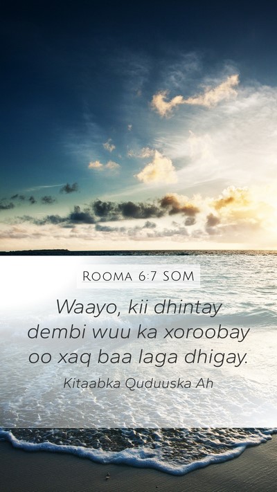Rooma 6:7 SOM Bible Verse Image