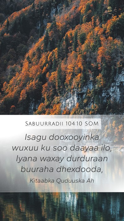 Sabuurradii 104:10 SOM Bible Verse Image