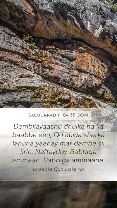 Sabuurradii 104:35 SOM Bible Verse Image