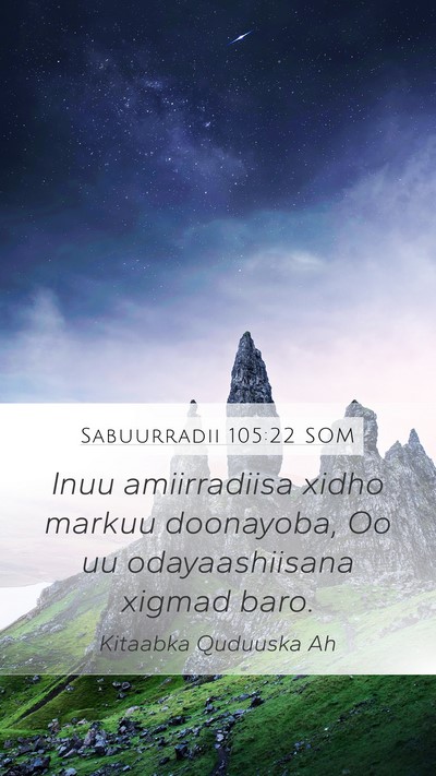 Sabuurradii 105:22 SOM Bible Verse Image