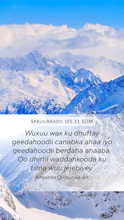 Sabuurradii 105:33 SOM Mobile Phone Wallpaper - Wuxuu wax ku dhuftay geedahoodii canabka ahaa iyo - Mobile Bible Verse Wallpaper