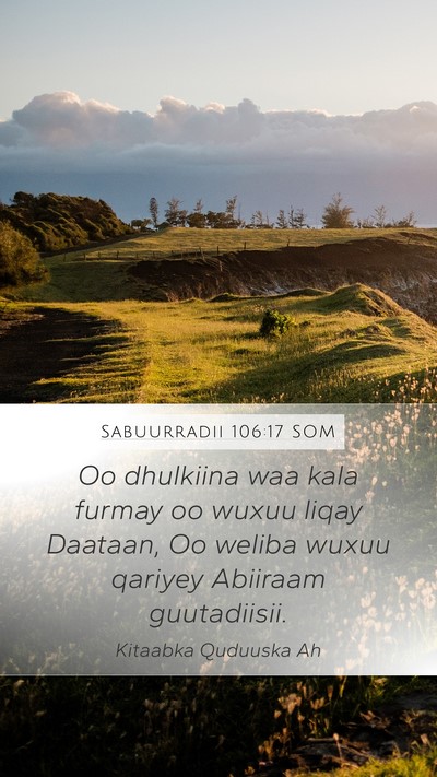 Sabuurradii 106:17 SOM Bible Verse Image