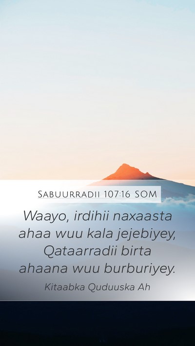 Sabuurradii 107:16 SOM Bible Verse Image
