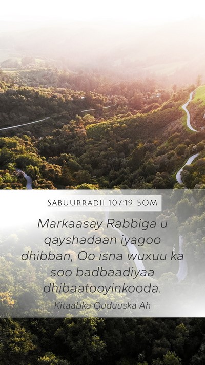 Sabuurradii 107:19 SOM Bible Verse Image