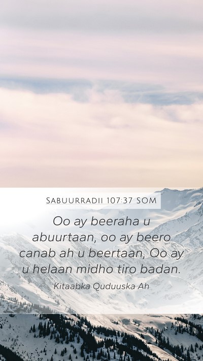 Sabuurradii 107:37 SOM Bible Verse Image