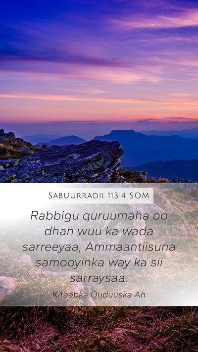 Sabuurradii 113:4 SOM Bible Verse Image