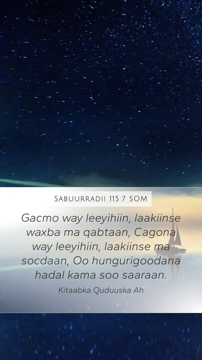 Sabuurradii 115:7 SOM Bible Verse Image