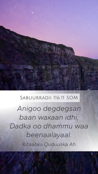 Sabuurradii 116:11 SOM Bible Verse Image