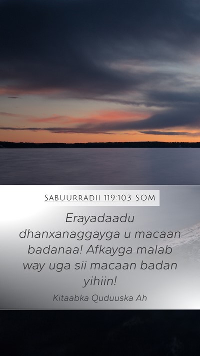 Sabuurradii 119:103 SOM Bible Verse Image