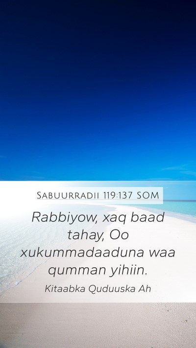 Sabuurradii 119:137 SOM Bible Verse Image