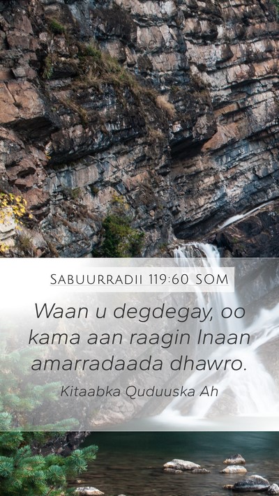 Sabuurradii 119:60 SOM Bible Verse Image