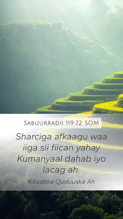 Sabuurradii 119:72 SOM Bible Verse Image