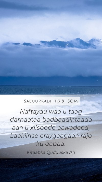 Sabuurradii 119:81 SOM Bible Verse Image