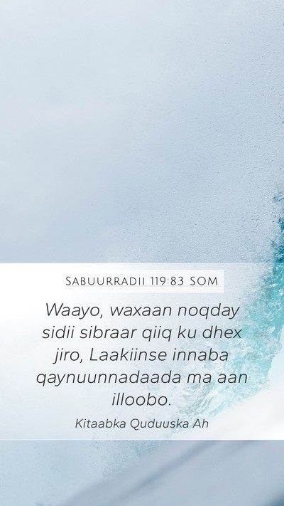 Sabuurradii 119:83 SOM Bible Verse Image