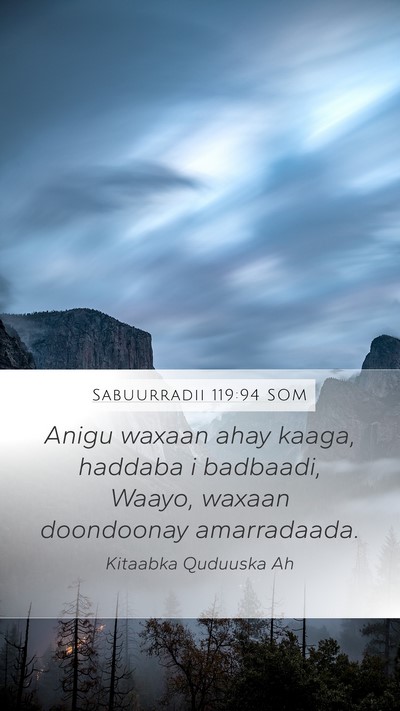 Sabuurradii 119:94 SOM Bible Verse Image