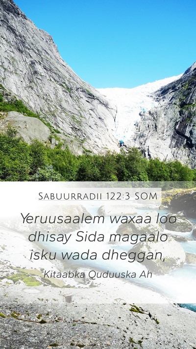 Sabuurradii 122:3 SOM Mobile Phone Wallpaper - Yeruusaalem waxaa loo dhisay Sida magaalo isku - Mobile Bible Verse Wallpaper