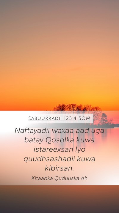 Sabuurradii 123:4 SOM Bible Verse Image