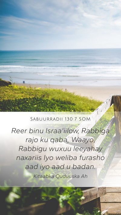 Sabuurradii 130:7 SOM Bible Verse Image