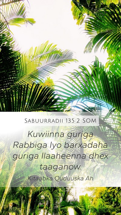 Sabuurradii 135:2 SOM Mobile Phone Wallpaper - Kuwiinna guriga Rabbiga Iyo barxadaha guriga - Mobile Bible Verse Wallpaper